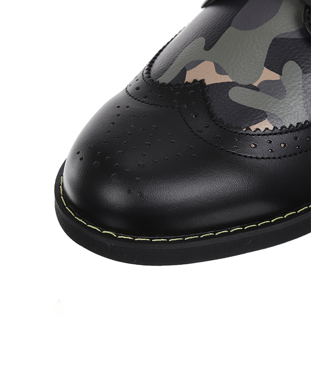 ANew Golf: Men's Camo Wingtip Brogue Shoes - Black - Anthony's Store