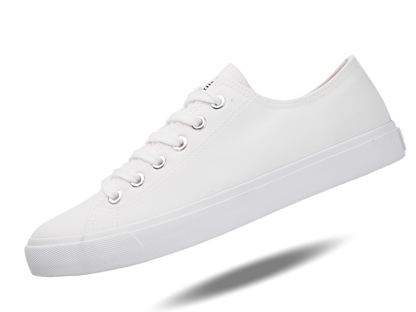 Retro Low Top All White Canvas Shoes - Anthony's Store