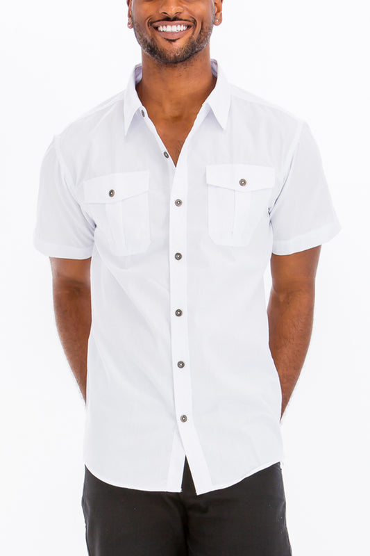 TWO POCKET BUTTON DOWN SHIRT - Anthony's Store